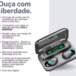 Fone De Ouvido Sem Fio F9-5 Power bank
