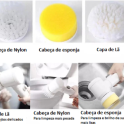 Escova Elétrica de Limpeza 3 em 1 sem fio limpeza mega pesada